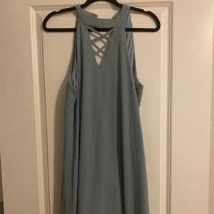Blue halter dress